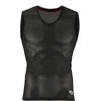 カジメイク カジメイク 8822 クレーターメッシュVネックノースリーブブラック3L 8822913L 1着