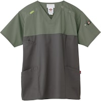 フォーク FOLK スクラブ セージグリーン×ガンメタ 4L 7040SC44L 1着