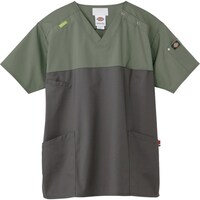 フォーク FOLK スクラブ セージグリーン×ガンメタ SS 7040SC4SS 1着