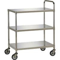 テックサス テックサス ステンレスワゴン3段ワゴン(フラットタイプ) 900X600 SUSφ100ウレタン車 WG3N9060D 1台