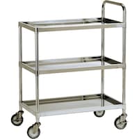 テックサス テックサス ステンレスワゴン3段タイプ(皿型タイプ) 750X450 SUSφ100ウレタン車 WG3U7545D 1台