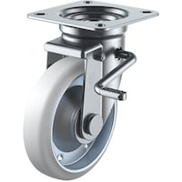 ユーエイキャスター ユーエイ プレート式 自在 キャスター 耐油ゴム 車輪径150mm ストッパー付き Jタイプ JB(R)型 取付寸法94×94(87×87)