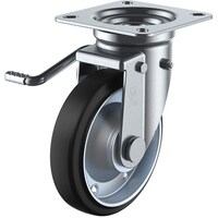 ユーエイキャスター ユーエイ プレート式 自在 キャスター 導電ゴム 車輪径200mm ストッパー付き Jタイプ JB(L)型 取付寸法115×115(105×105)