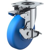 ユーエイキャスター ユーエイ プレート式 自在 キャスター モノマーキャストナイロン 車輪径150mm ストッパー付き Jタイプ J2KS型 取付寸法80×80(75×75) MCBJ2K150S 1個