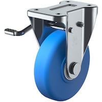 ユーエイキャスター ユーエイ プレート式 固定 キャスター モノマーキャストナイロン 車輪径100mm ストッパー付き Jタイプ KB(L)型 取付寸法80×45