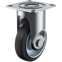 ユーエイキャスター ユーエイ プレート式 固定 キャスター ゴム 車輪径100mm Jタイプ SK/D型 取付寸法71×71(68×68)