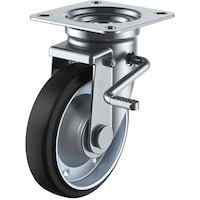 ユーエイキャスター ユーエイ プレート式 自在 キャスター 導電ゴム 車輪径150mm ストッパー付き Jタイプ JB(R)型 取付寸法94×94(87×87)