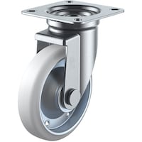 ユーエイキャスター ユーエイ プレート式 自在 キャスター 耐油ゴム 車輪径130mm Jタイプ J型 取付寸法82×82(75×75)