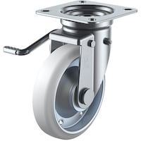 ユーエイキャスター ユーエイ プレート式 自在 キャスター 耐油ゴム 車輪径150mm ストッパー付き Jタイプ JB(L)型 取付寸法94×94(87×87)