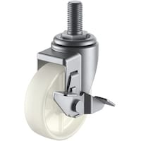 ユーエイキャスター ユーエイ ねじ込み式 自在 ステンレスキャスター ナイロン 車輪径100mm ストッパー付き Jタイプ SUSSJTS型 ネジ寸法M20×40ピッチ2.5