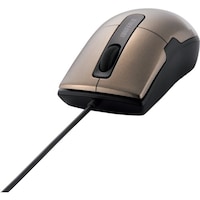 バッファロー BUFFALO 有線BlueLEDマウス 静音/3ボタン Sサイズ ブラウン BSMBU26SSBW 1個