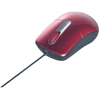 バッファロー BUFFALO 有線光学式マウス 静音/3ボタン Mサイズ レッド