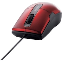 バッファロー BUFFALO 有線BlueLEDマウス 静音/3ボタン Mサイズ レッド