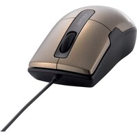 バッファロー BUFFALO 有線BlueLEDマウス 静音/3ボタン Mサイズ ブラウン BSMBU26SMBW 1個