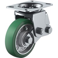 ユーエイキャスター ユーエイ プレート式 固定 クッションキャスター 耐摩耗緑ゴム 車輪径150mm SKYタイプ SKY2R型 取付寸法133×86(125×62)