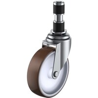 ユーエイキャスター ユーエイ 差し込み式 自在 キャスター ウレタン 車輪径125mm Eタイプ ETF型 パイプ径19 ETF125UR19 1個