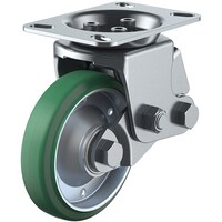 ユーエイキャスター ユーエイ プレート式 固定 クッションキャスター 緑ゴム 車輪径150mm SKYタイプ SKY2R型 取付寸法133×86(125×62)