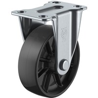 ユーエイキャスター ユーエイ プレート式 固定 キャスター 黒ナイロン 車輪径50mm Sタイプ SR型 取付寸法55×28