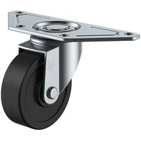 ユーエイキャスター ユーエイ プレート式 自在 キャスター ゴム 車輪径100mm Sタイプ SGC型 取付寸法139×55×42