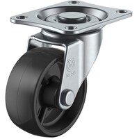 ユーエイキャスター ユーエイ プレート式 自在 キャスター 黒ナイロン 車輪径50mm Lタイプ LG型 取付寸法46×35