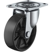 ユーエイキャスター ユーエイ プレート式 自在 キャスター 黒ナイロン 車輪径32mm Gタイプ G型 取付寸法30×24