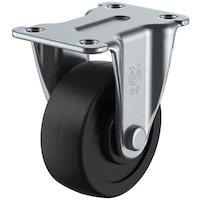 ユーエイキャスター ユーエイ プレート式 固定 キャスター 導電ゴム 車輪径50mm Lタイプ LR型 取付寸法45×25 LR50RE 1個