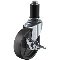 ユーエイキャスター ユーエイ 差し込み式 自在 キャスター 黒ナイロン 車輪径40mm ストッパー付き Lタイプ LTFS型 パイプ径24 LTF40BNS24P 1個