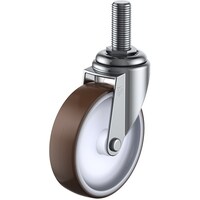 ユーエイキャスター ユーエイ ねじ込み式 自在 キャスター ウレタン 車輪径125mm Eタイプ ET型 ネジ寸法M16×40ピッチ2 ET125URM1640 1個