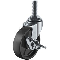 ユーエイキャスター ユーエイ ねじ込み式 自在 キャスター 黒ナイロン 車輪径65mm ストッパー付き Lタイプ LTS型 ネジ寸法M12×35ピッチ1.75 LT65BNSM1235 1個