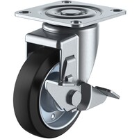ユーエイキャスター ユーエイ プレート式 自在 キャスター 導電ゴム 車輪径100mm ストッパー付き Jタイプ SJS型 取付寸法71×71(68×68)