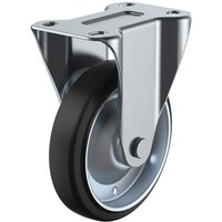 ユーエイキャスター ユーエイ プレート式 固定 キャスター ゴム 車輪径150mm Jタイプ K2型 取付寸法112×53(100×56)