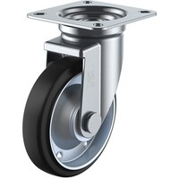 ユーエイキャスター ユーエイ プレート式 自在 キャスター 導電ゴム 車輪径200mm Jタイプ J型 取付寸法115×115(105×105) WEJ200 1個