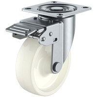 ユーエイキャスター ユーエイ プレート式 自在 キャスター ナイロン 車輪径125mm 旋回固定 Jタイプ RJ2K型 取付寸法80×80(75×75)