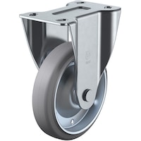 ユーエイキャスター ユーエイ プレート式 固定 キャスター グレーゴム 車輪径130mm PMタイプ PMR型 取付寸法100×56