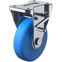 ユーエイキャスター ユーエイ プレート式 固定 キャスター モノマーキャストナイロン 車輪径200mm ストッパー付き Jタイプ KB(R)型 取付寸法112×63