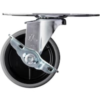 ハンマーキャスター ハンマー オールステンレス コーナーE型 自在SP付 エラストマー車 100mm