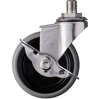 ハンマーキャスター ハンマー オールステンレス Aシリーズ ねじ込み 自在SP付 UNF1/2 エラストマー車 75mm