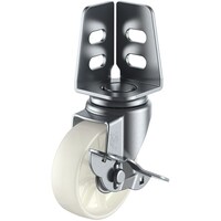 ユーエイキャスター ユーエイ アングル 自在 キャスター ナイロン 車輪径65mm ストッパー付き Sタイプ SAS型 取付寸法20×21,16