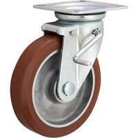 イノアック イノアック 牽引台車用キャスターアルミ芯金タイプ 100径 旋回金具付ダブルストッパー付ウレタン