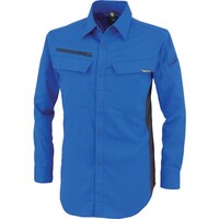 ジーベック XEBEC 裏綿ストレッチ長袖シャツ151346M ロイヤルブルー 151346M 1着