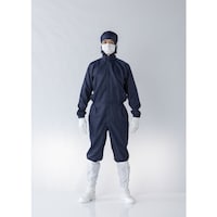 東洋リントフリー TriApex フード一体クリーンスーツ FH197C ブルー 5L