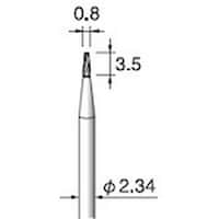 アルゴファイル 超硬カッタースパイラルカット Φ0.8X3.5 Φ2.34軸 CC191 1本