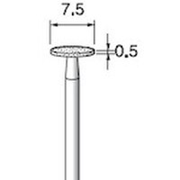 アルゴファイル 電着ダイヤモンドバー#140 Φ7.3X0.5 Φ2.34軸 ED324 1本