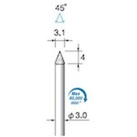 アルゴファイル 電着ダイヤモンドバー#120 Φ3X4 Φ3.0軸 ED531 1本