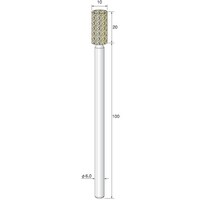 アルゴファイル ロング軸付フェルトソフト Φ10X20 Φ6軸L120 FB411L 1Pk(5本)