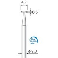 アルゴファイル 電着ダイヤモンドバー#140 Φ4.7X0.5 Φ3軸 ED556 1本