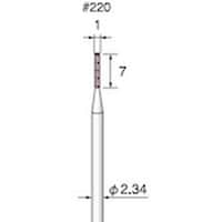 アルゴファイル 軸付ピンク砥石 PA#220 Φ1X7 Φ2.34軸 5本入り GS101 1S(5本)
