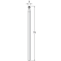 アルゴファイル ロングシャフト超硬カッタークロスカット Φ3 Φ3.0軸L75 CC906 1本