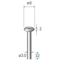 ナカニシ ナカニシ ハイスピード鋼カッター ソロバン型 φ8×2×軸φ3