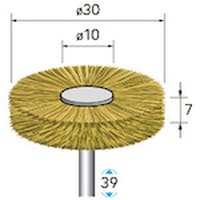 ナカニシ ナカニシ 真鍮ブラシ 特厚ホイール 5本入 φ30×7×軸φ3 線φ0.15
